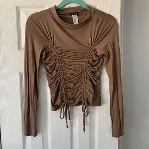 Brown long sleeve top